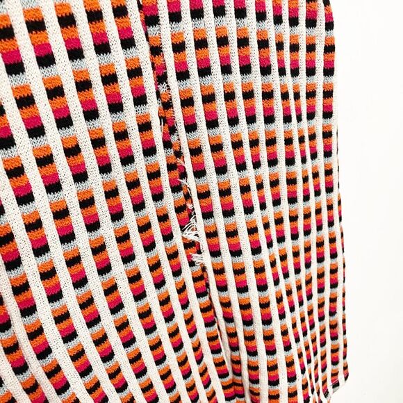 Zara Red Blue White Knit Window Pane Pattern Midi Slip Sleeveless Dress S Retro - Picture 5 of 10